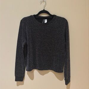 H&M Black Cropped Fitted Long Sleeve